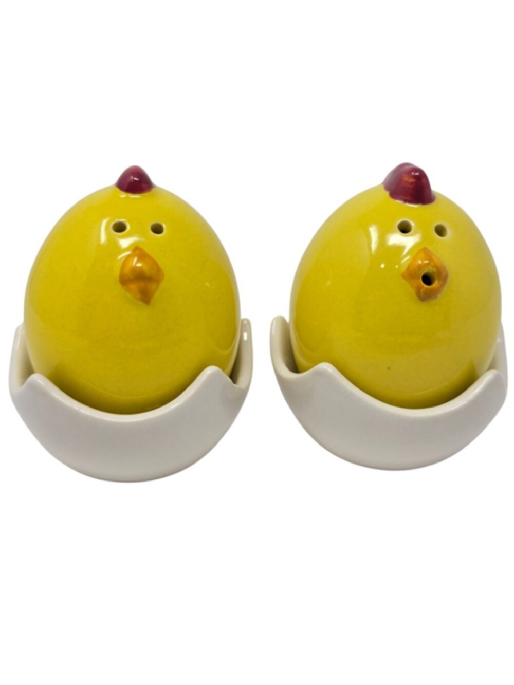 New Hallmark Hatching Chicks Eggs Shells Salt & Pepper Shakers Easter Chickens